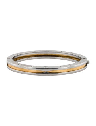 Bvlgari Two-Tone B.zero1 Hinged Bangle Bracelet
