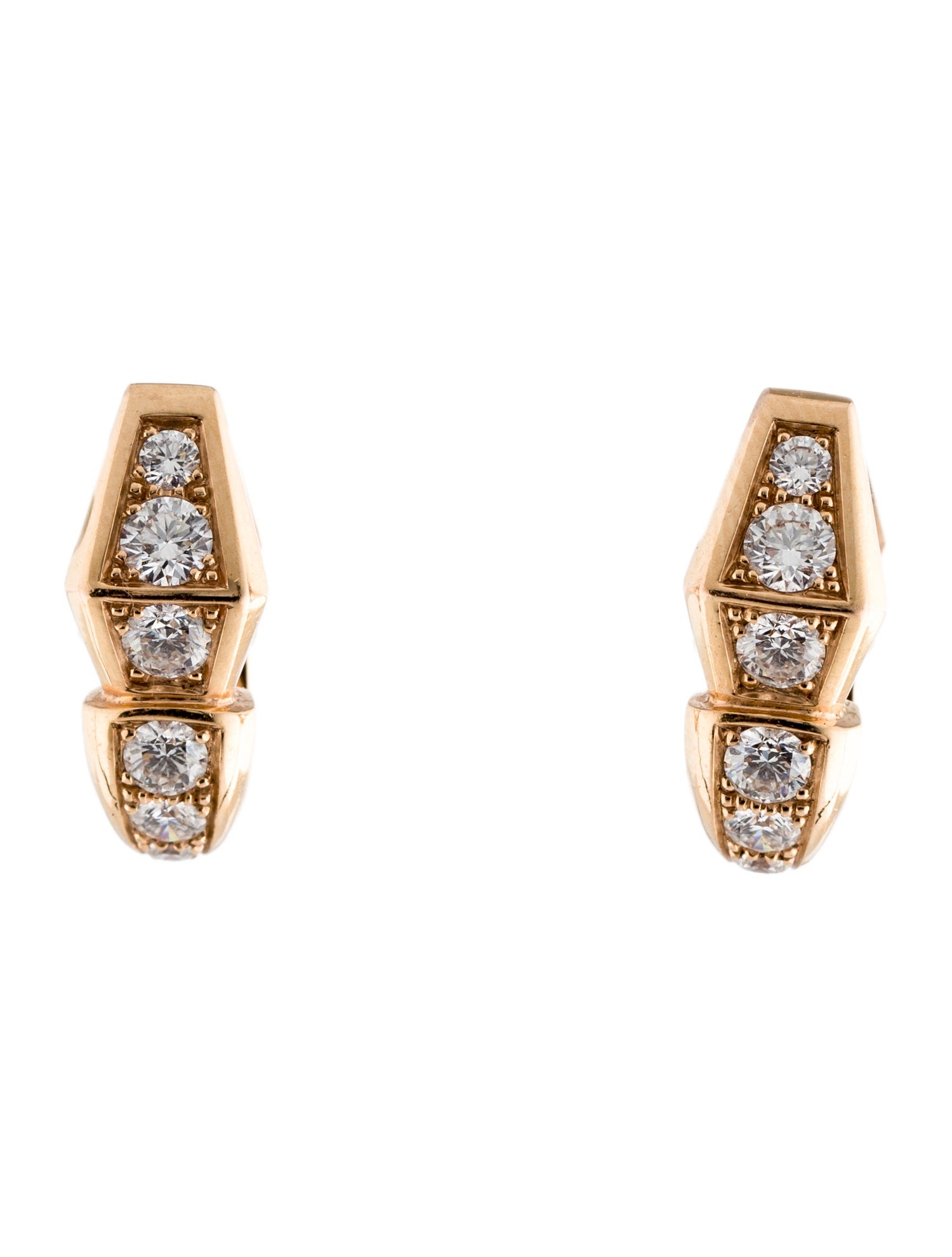 Bvlgari 18K Diamond Serpenti Viper Earrings
