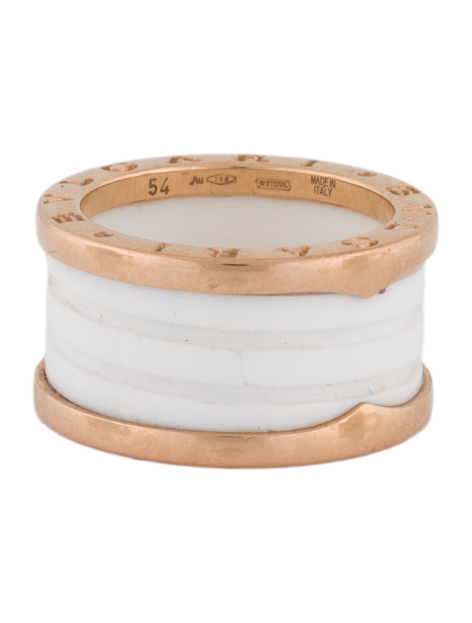 Bvlgari 18K White Ceramic B.zero1 Ring