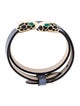 Bvlgari Enamel & Leather Serpenti Forever Double Coil Wrap Bracelet
