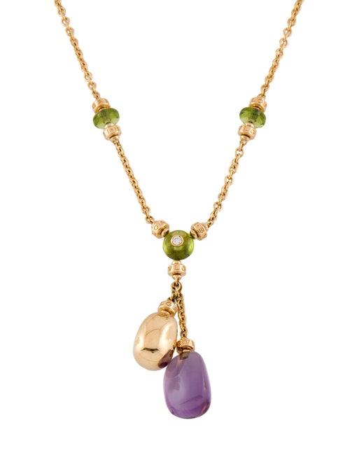 Bvlgari 18K Amethyst, Peridot & Diamond Sassi Mediterranean Necklace