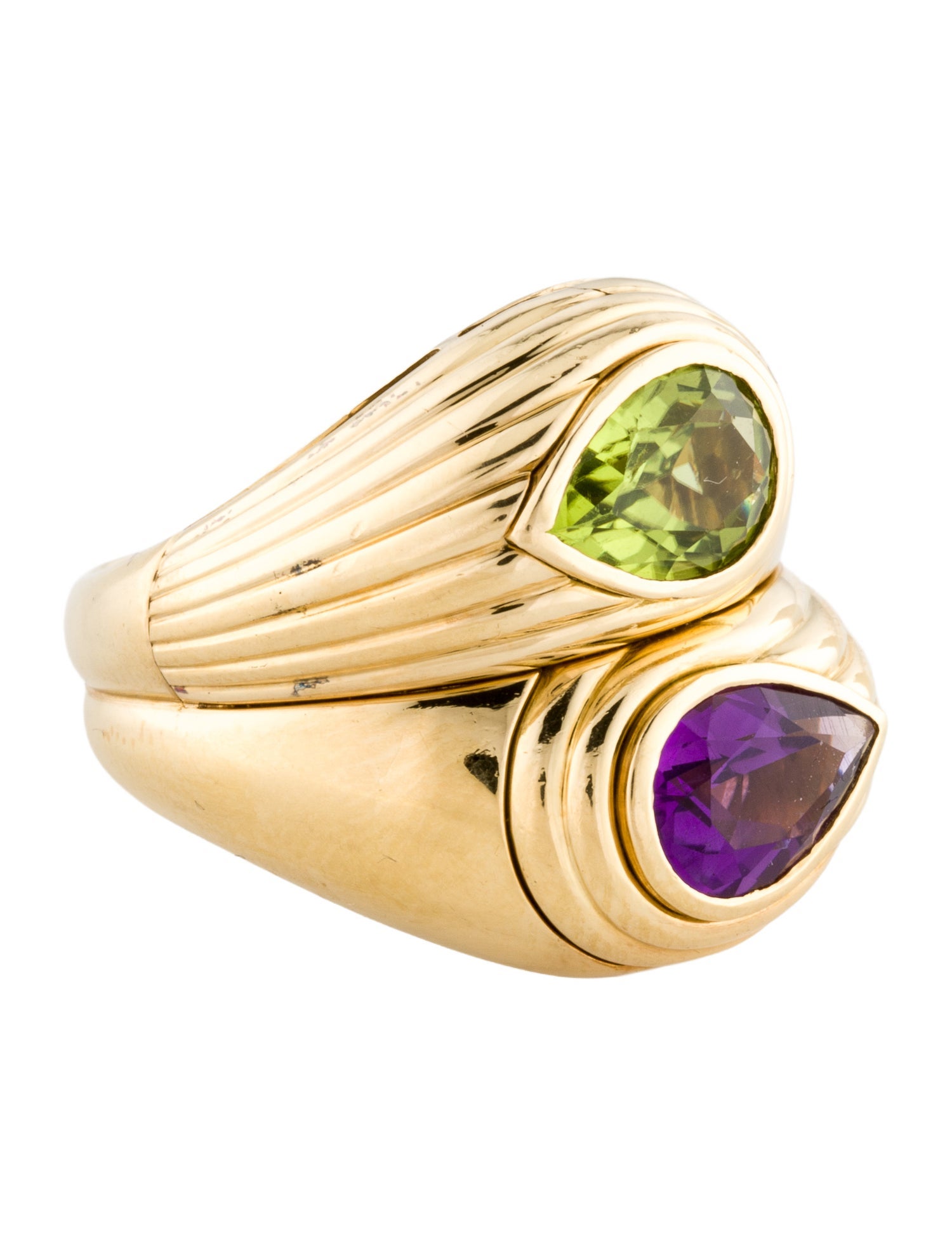 Bvlgari Vintage Amethyst & Peridot Doppio Ring
