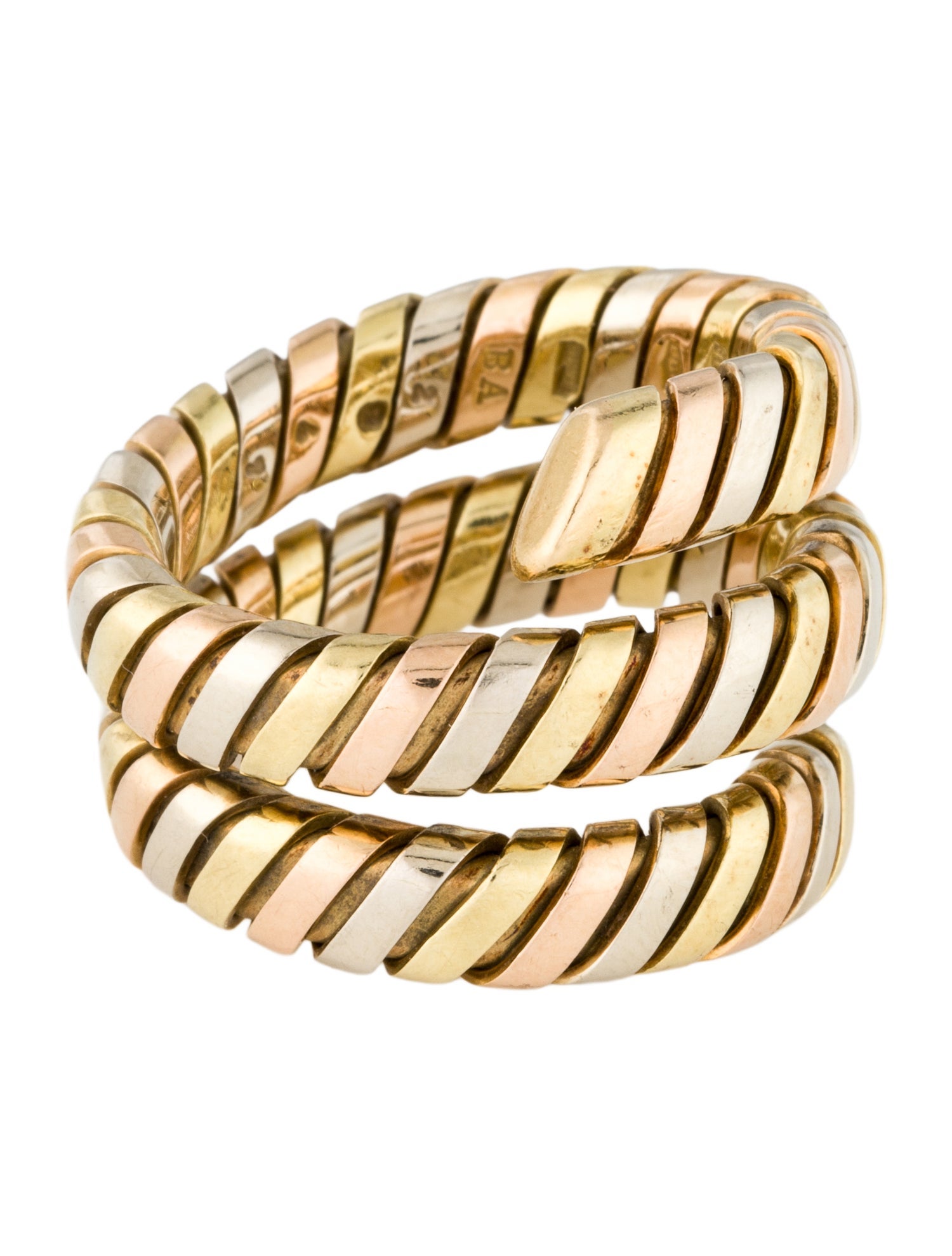Bvlgari Vintage 18K Tricolor Tubogas Ring