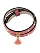 Bvlgari Leather Divas' Dream Studded Double Wrap Bracelet
