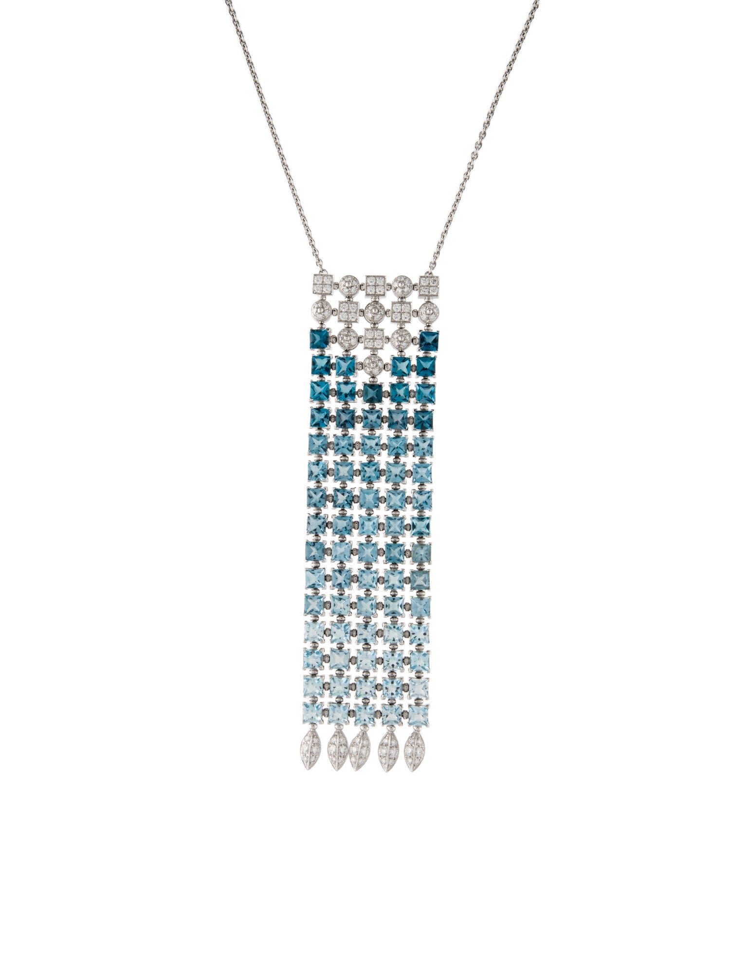 Bvlgari 18K Topaz & Diamond Lucea Waterfall Necklace