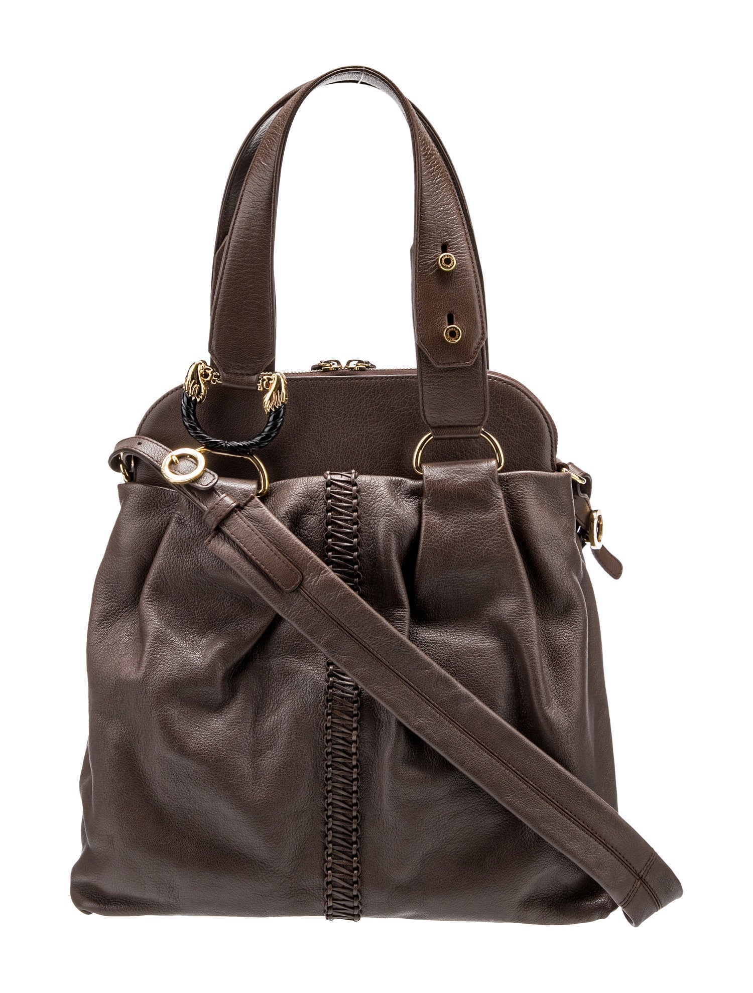 Bvlgari Leather Top Handle Bag