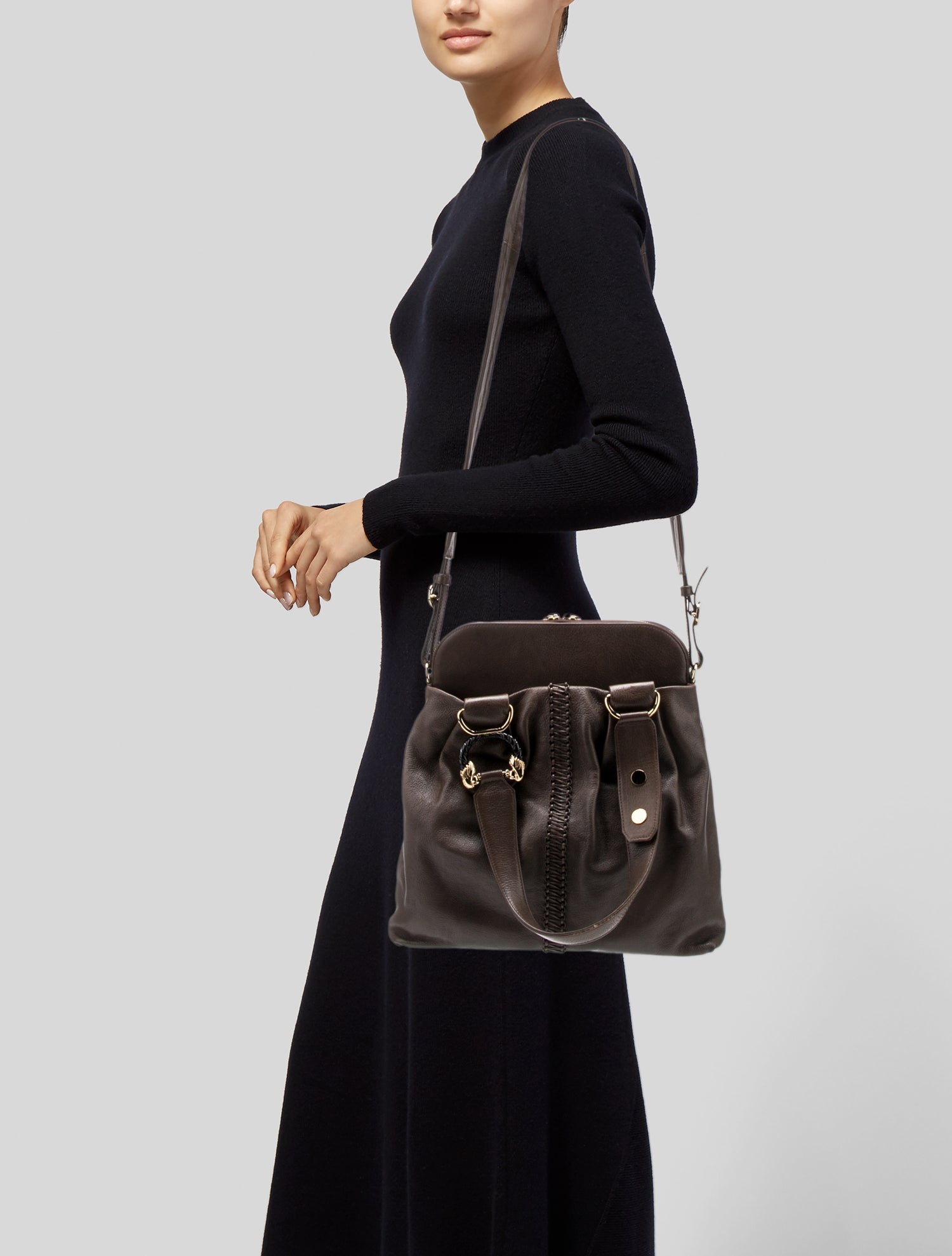 Bvlgari Leather Top Handle Bag