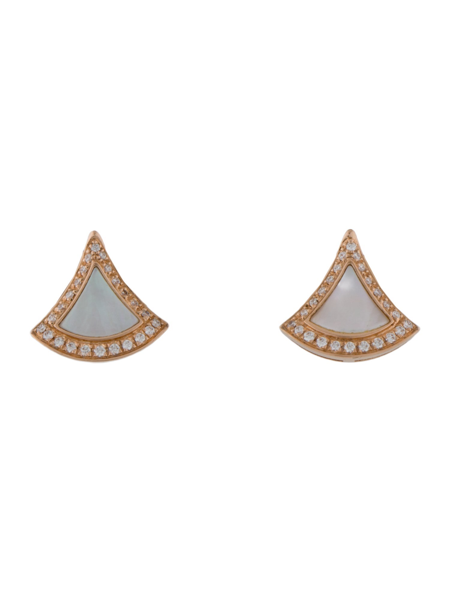 Bvlgari 18K Mother of Pearl & Diamond Divas' Dream Stud Earrings
