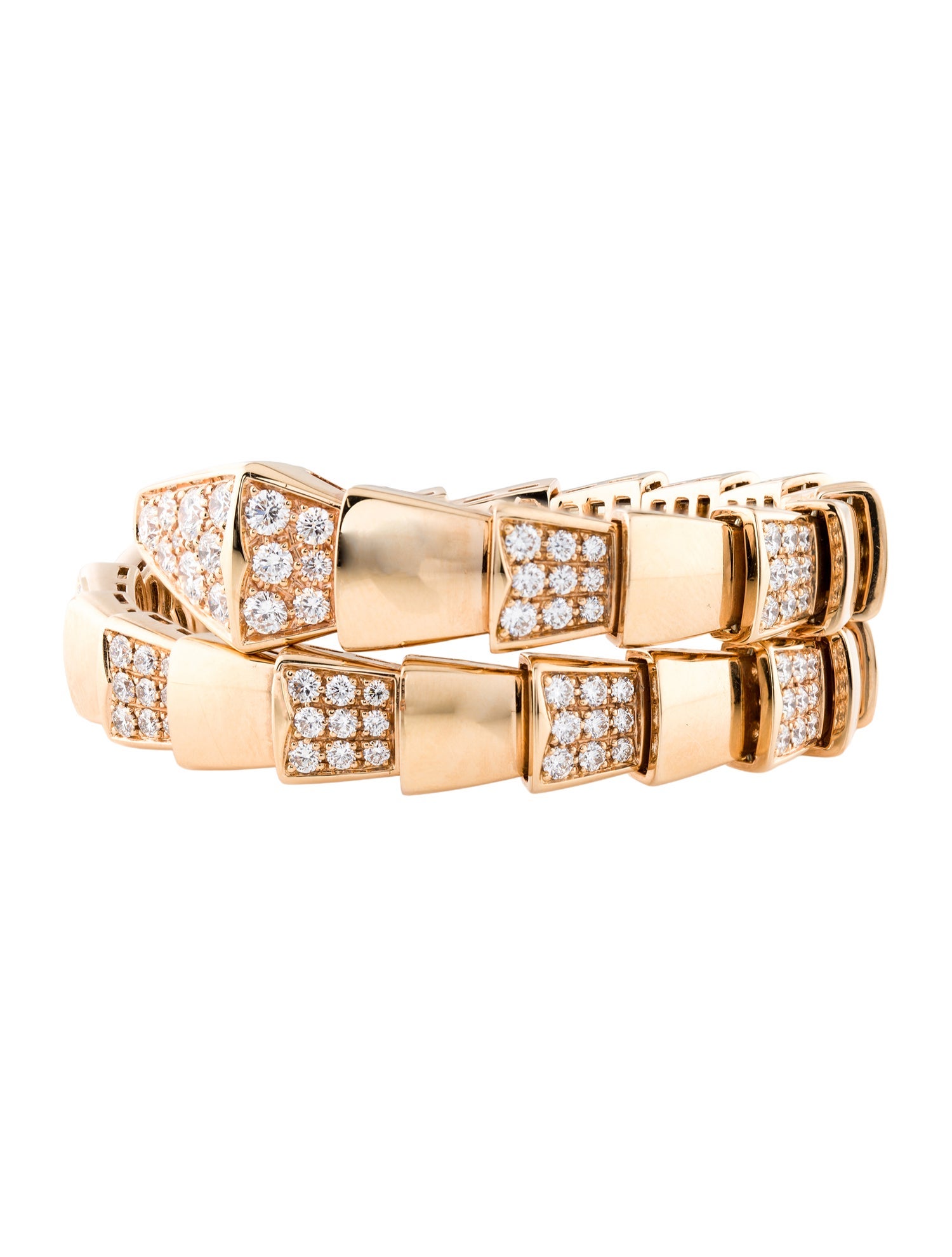 Bvlgari 18K 4.95ctw Diamond Serpenti Scaglie Bracelet