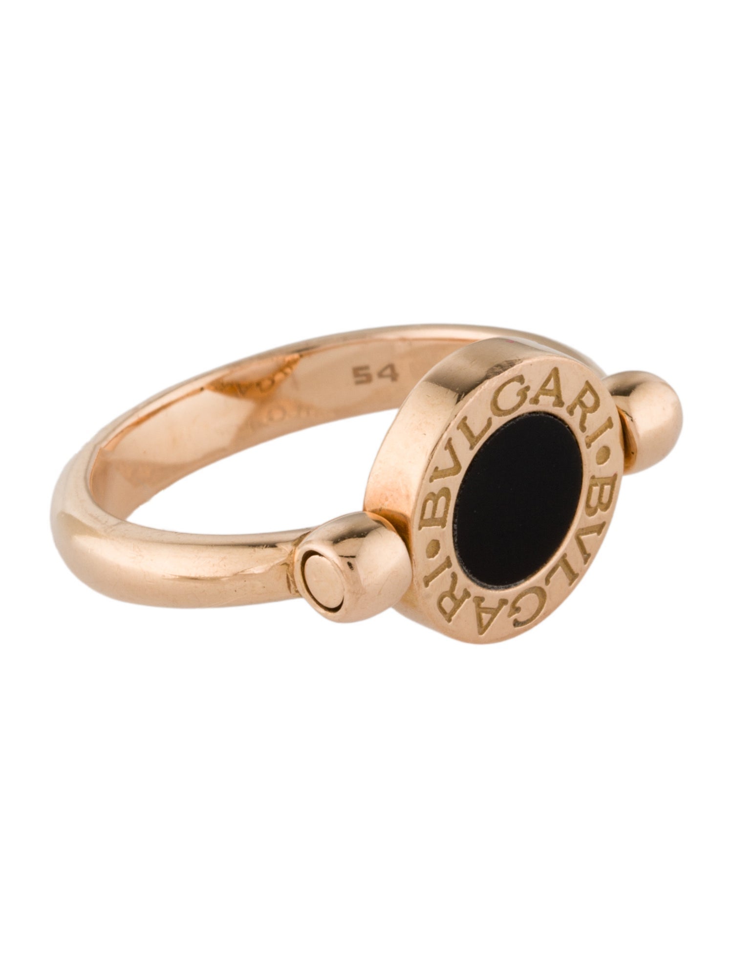 Bvlgari 18K Mother of Pearl & Onyx Flip Cocktail Ring