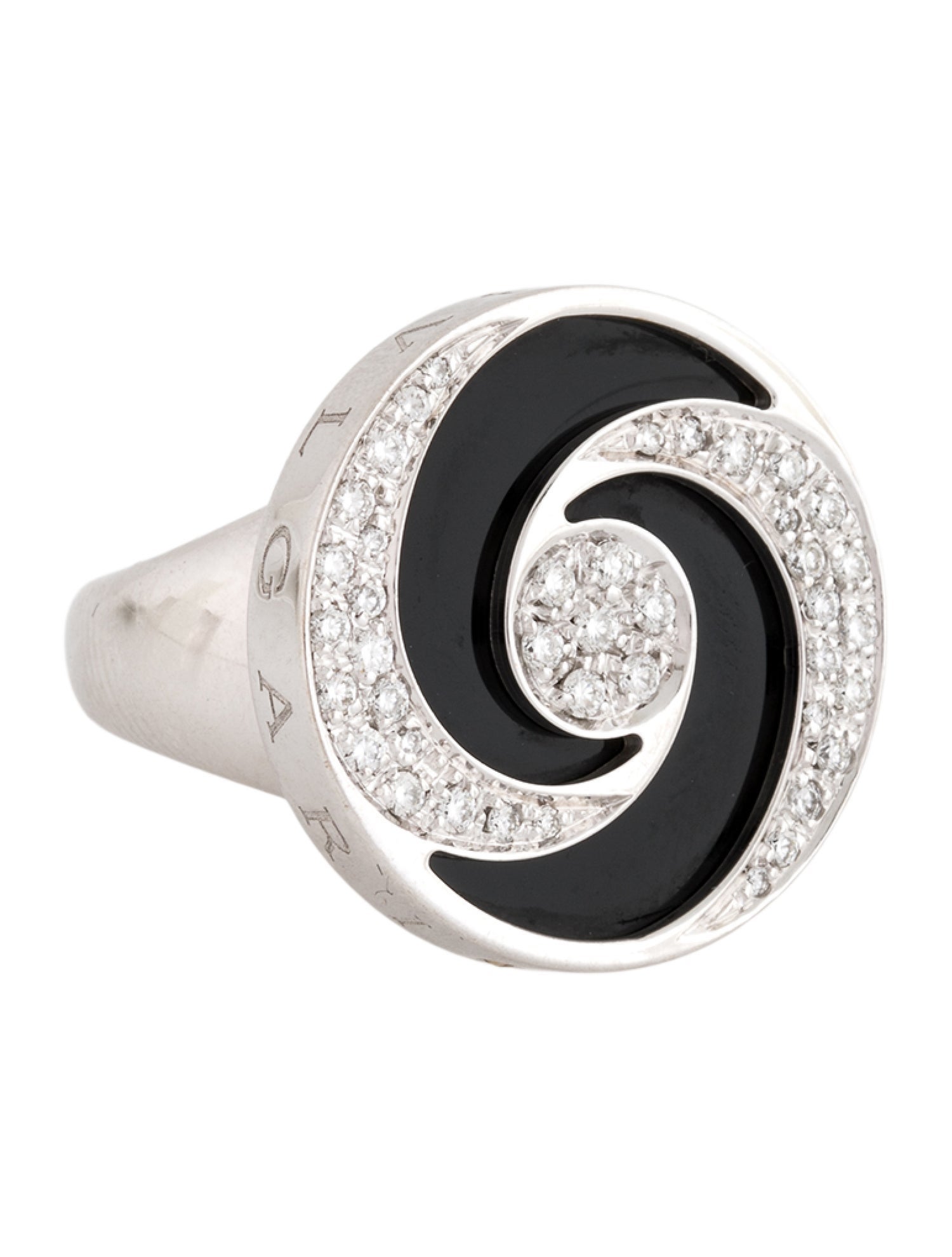 Bvlgari 18K Onyx & Diamond Hypnotic Spinning Ring