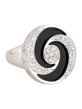 Bvlgari 18K Onyx & Diamond Hypnotic Spinning Ring