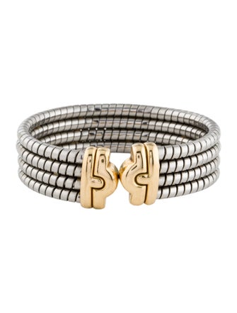 Bvlgari Two-Tone Parentesi Tubogas Cuff