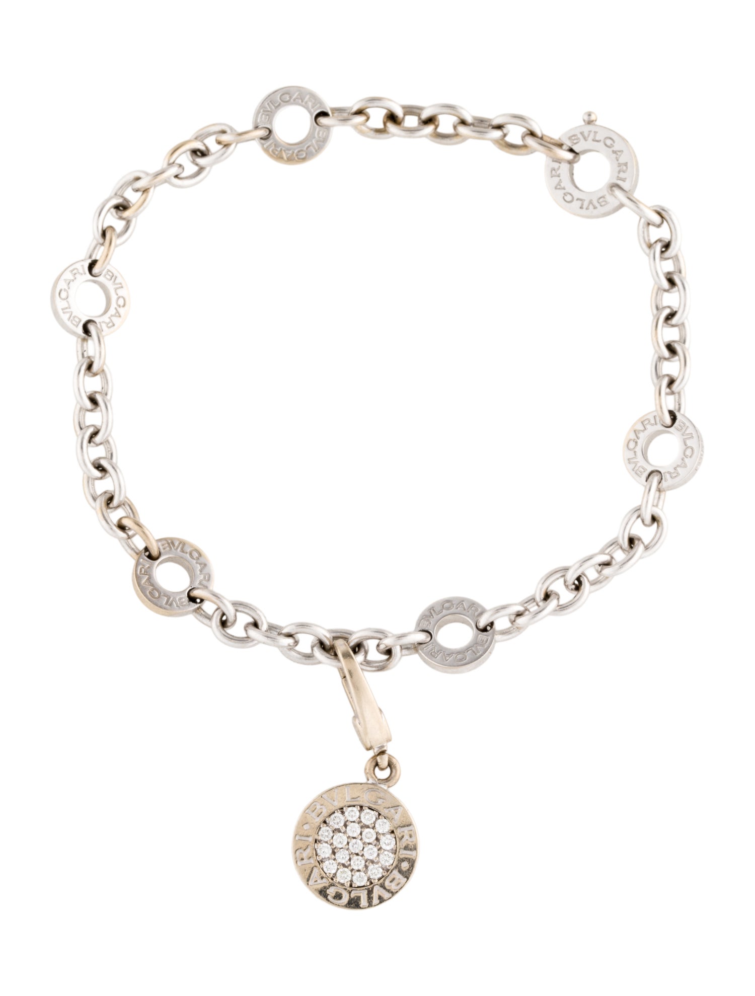 Bvlgari 18K Diamond Bvlgari Bvlgari Charm Bracelet