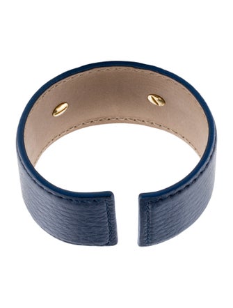 Bvlgari Leather Logo Stud Cuff