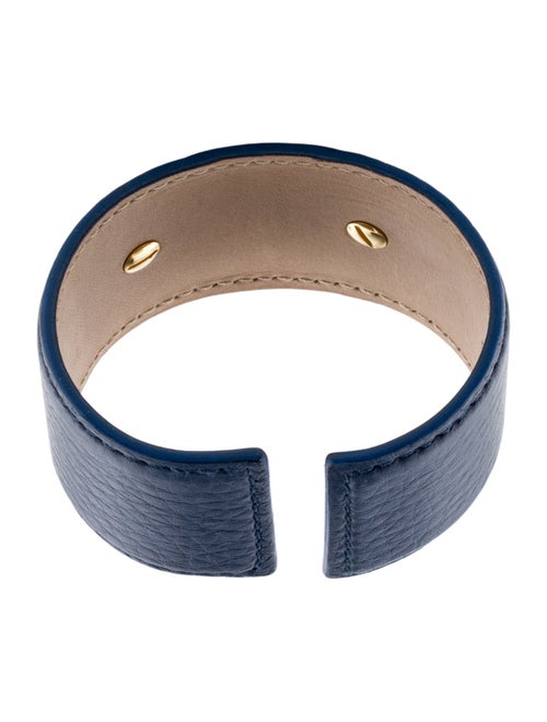 Bvlgari Leather Logo Stud Cuff