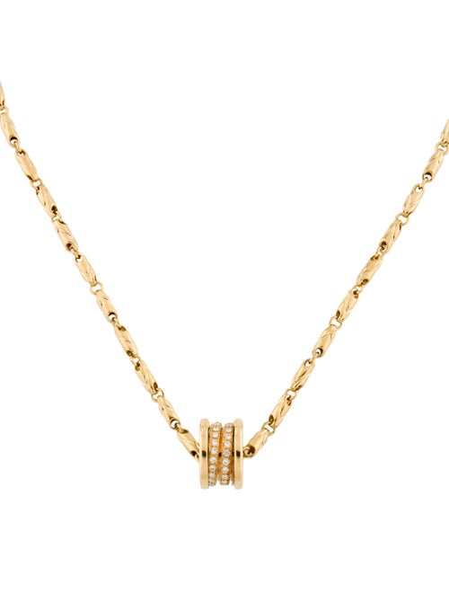 Bvlgari 18K Diamond B.zero1 Pendant w/Passo Doppio Link Chain Necklace