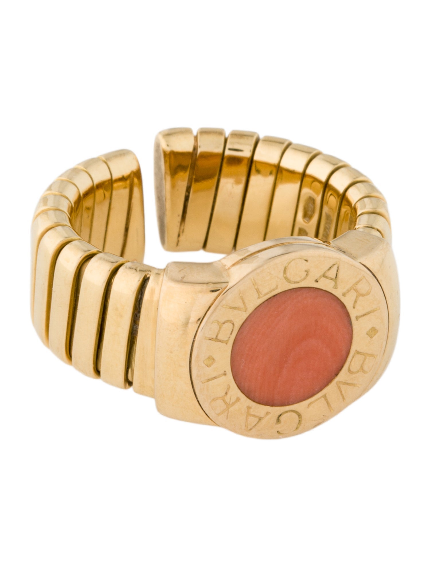 Bvlgari 18K Coral Tubogas Ring