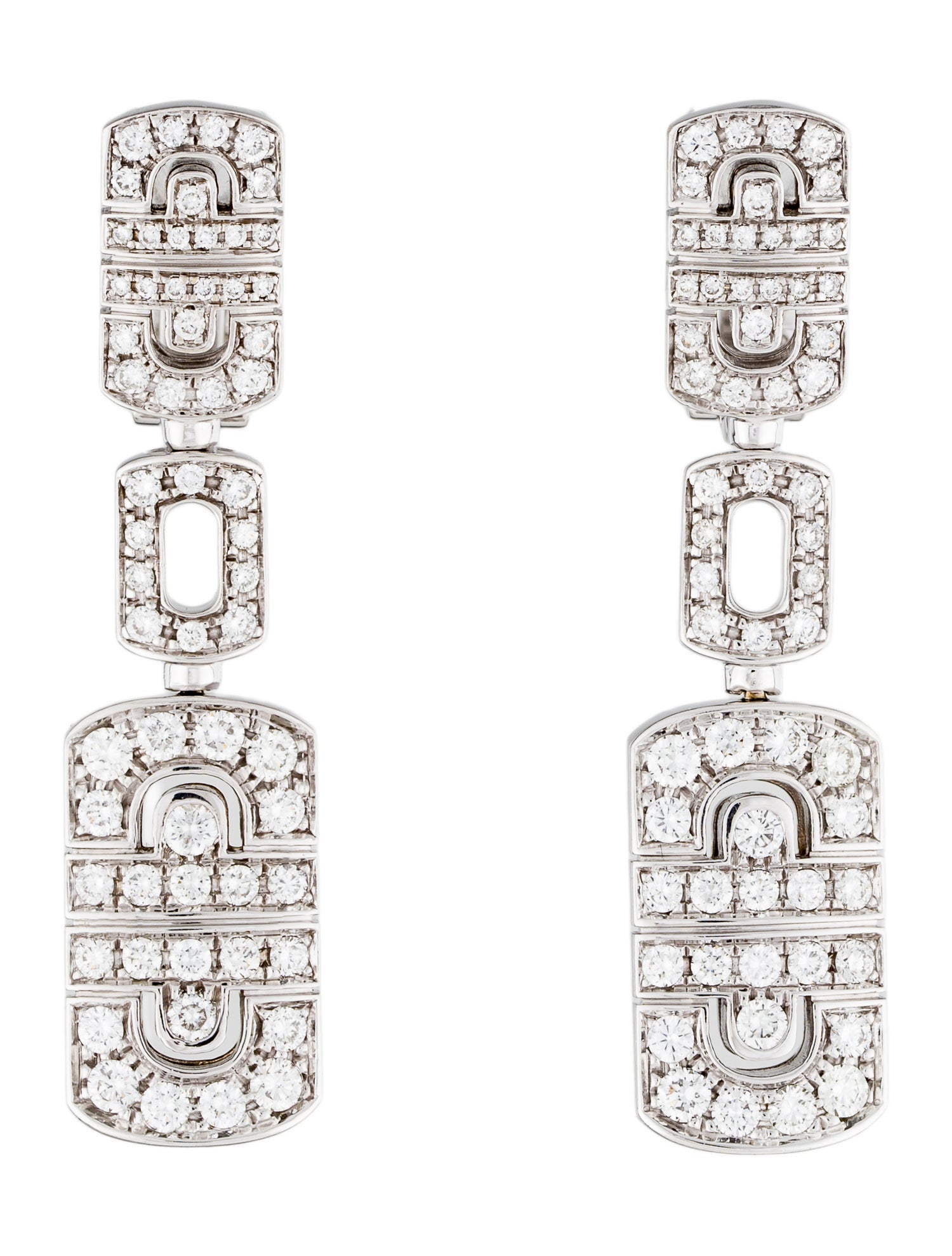 Bvlgari 18K 2.05ctw Diamond Parentesi Drop Earrings