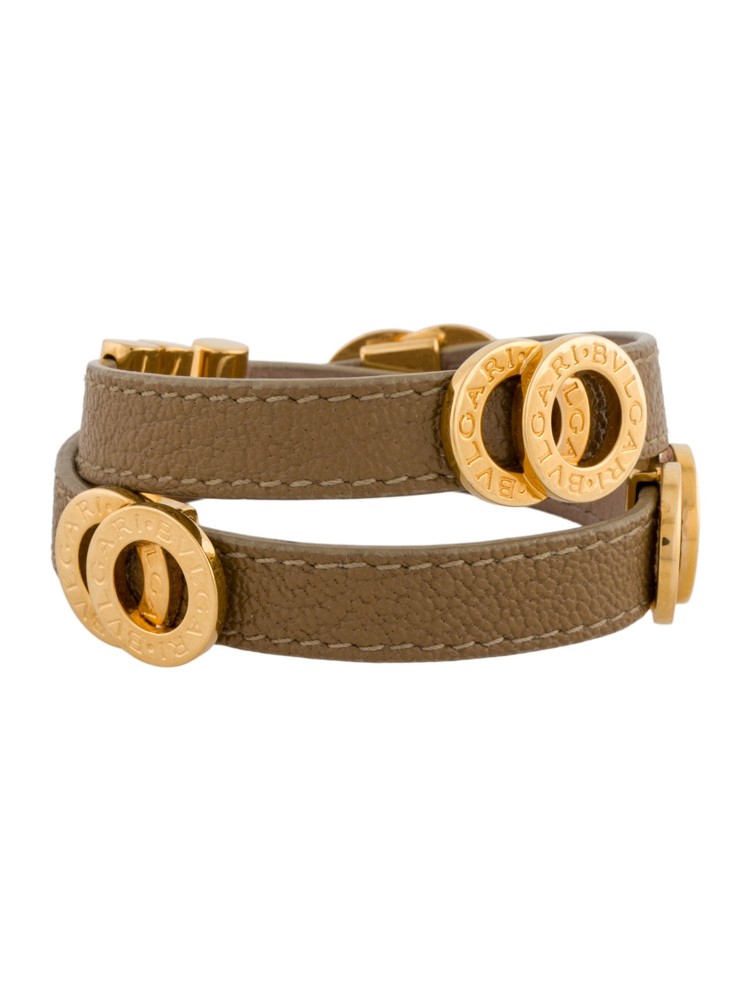 Bvlgari Bvlgari Leather Wrap Bracelet