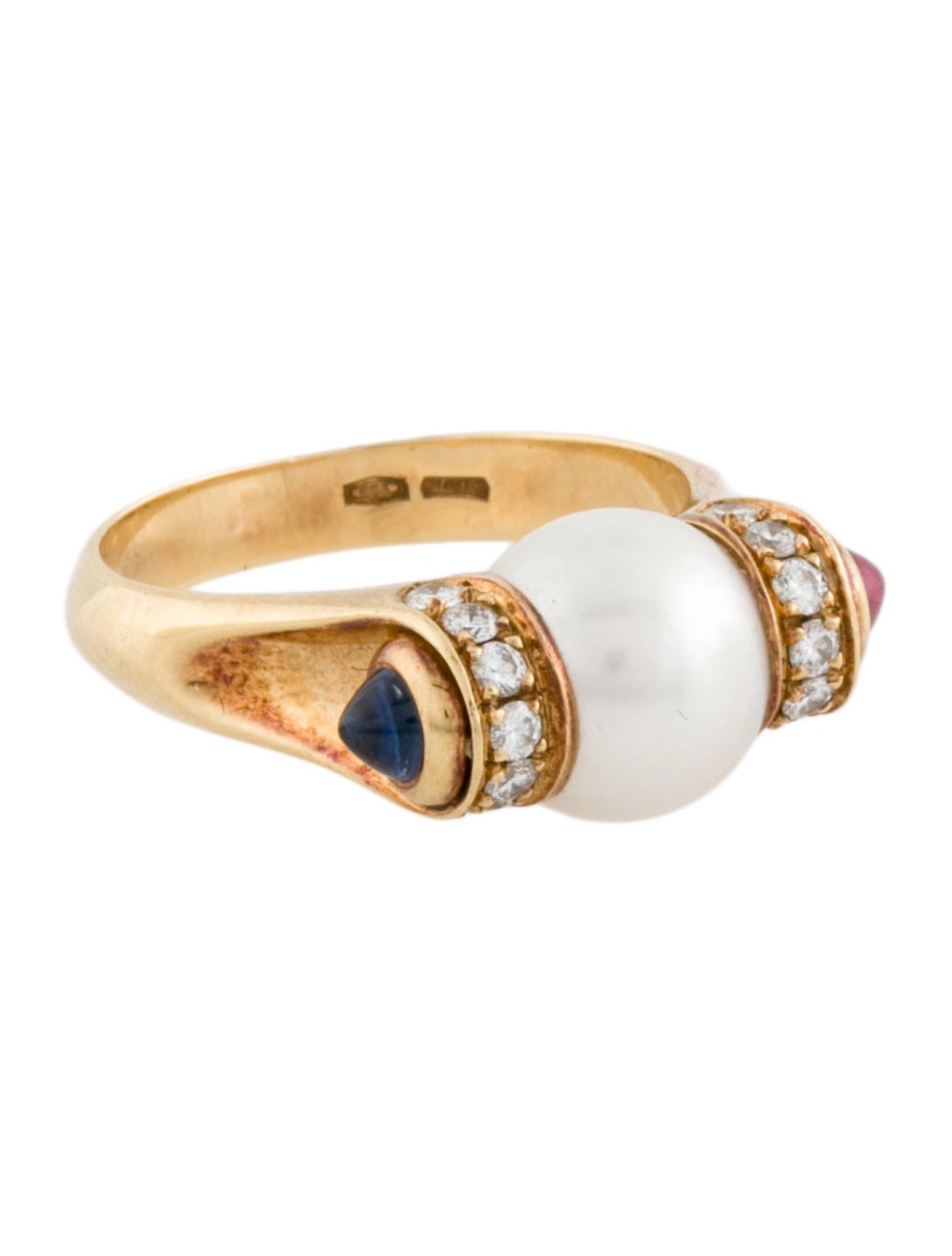 Bvlgari 18K Yellow Gold Featuring Ruby & Sapphire… - image 1