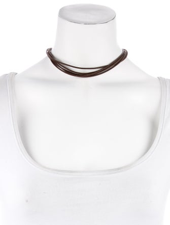 Bvlgari Leather Multi-Strand Choker