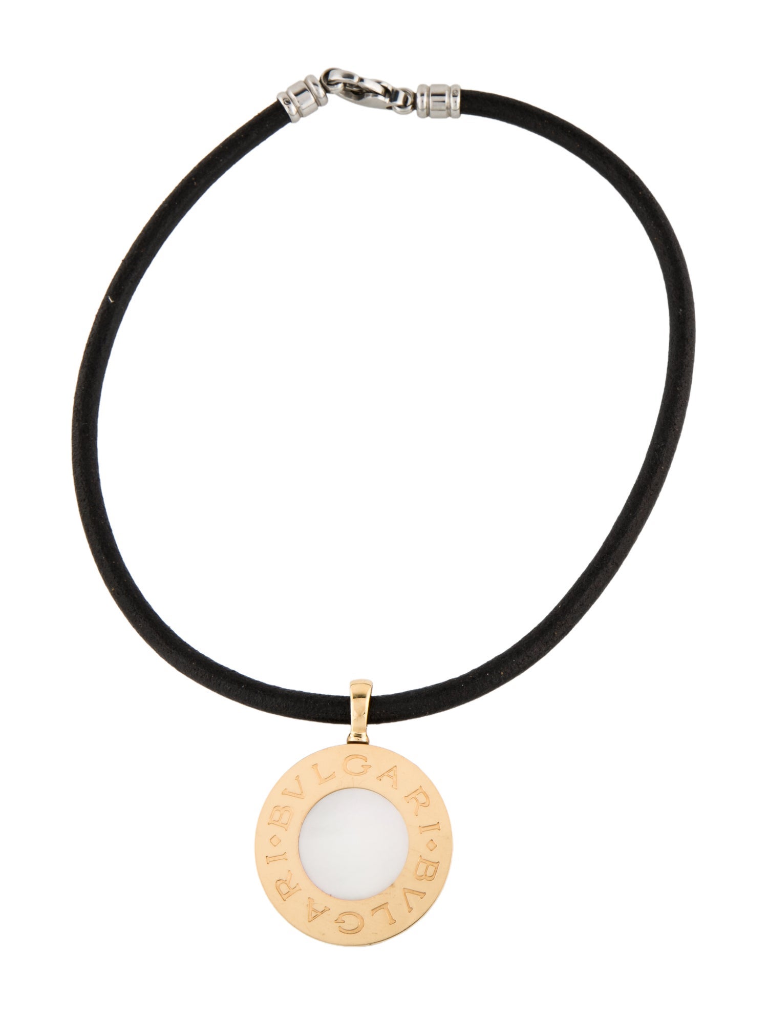 Bvlgari Mother of Pearl & Onyx Reversible Tondo Pendant Necklace