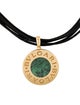 Bvlgari Grossular Garnet & Onyx Tondo Pendant Cord Necklace