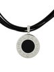 Bvlgari Grossular Garnet & Onyx Tondo Pendant Cord Necklace