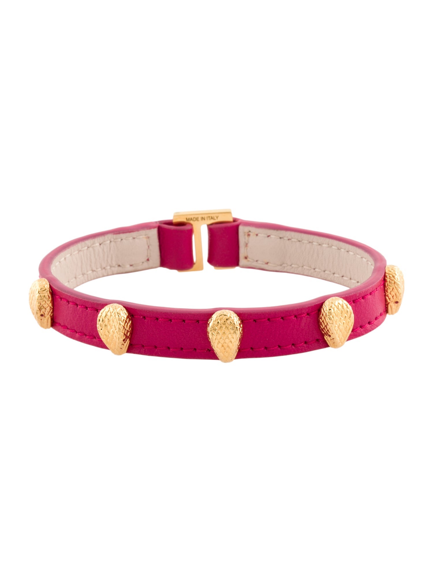 Bvlgari Serpenti Forever Leather Snakehead Bracelet