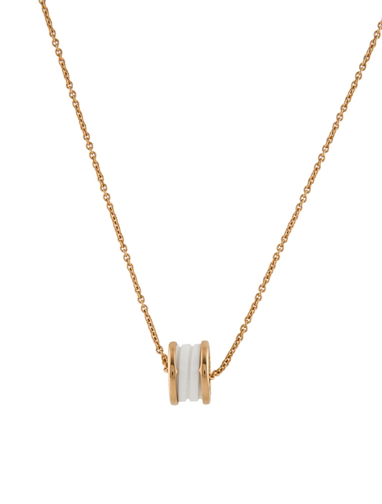 Bvlgari 18K Ceramic B.zero1 Pendant Necklace