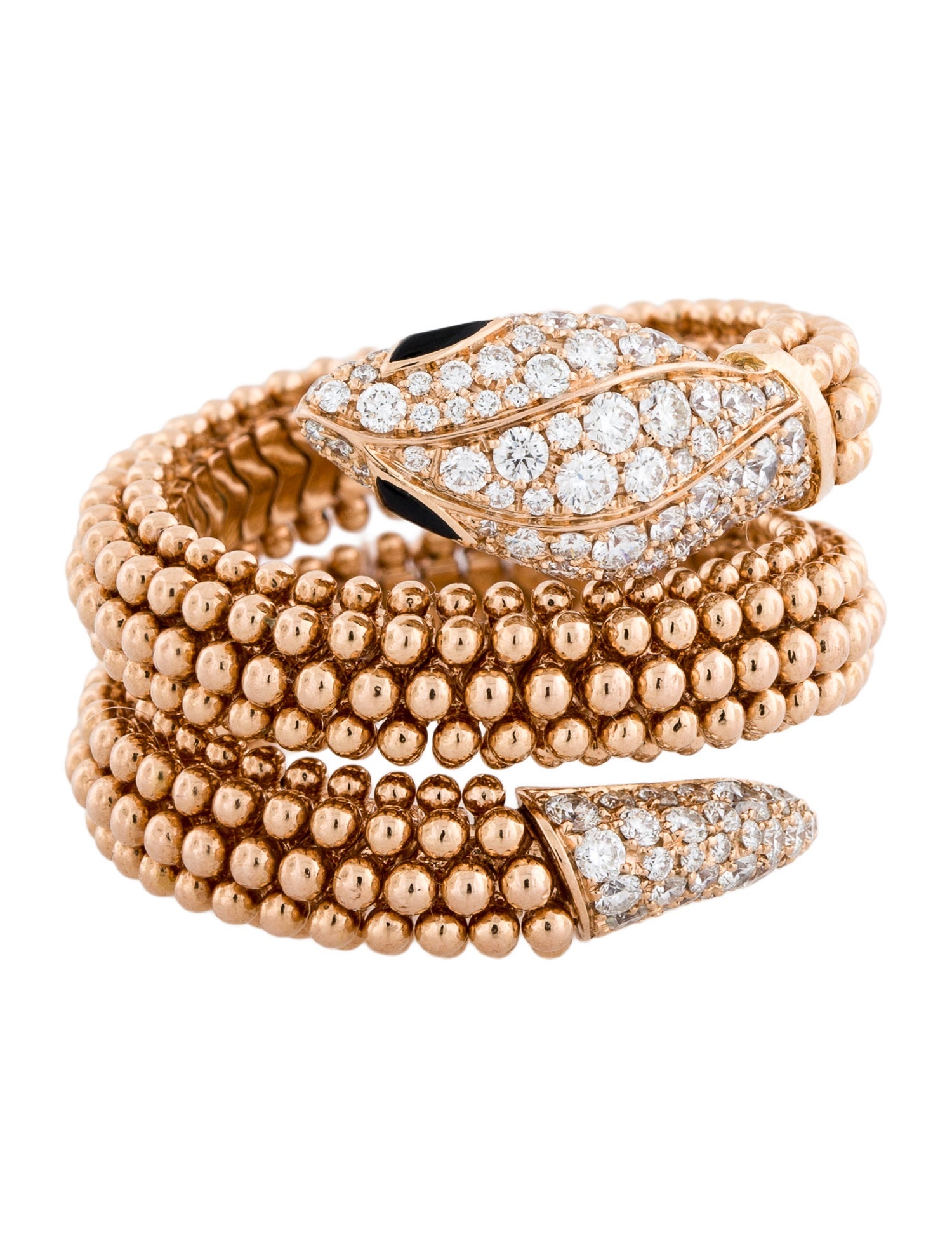 Bvlgari 18K Onyx & Diamond Serpenti Ring