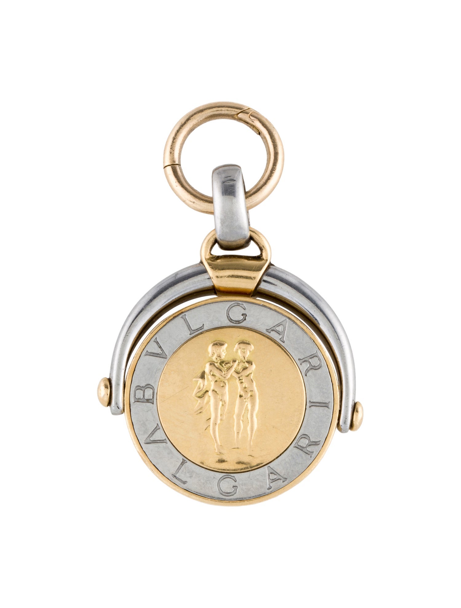 Bvlgari Two-Tone Rotating Gemini Pendant