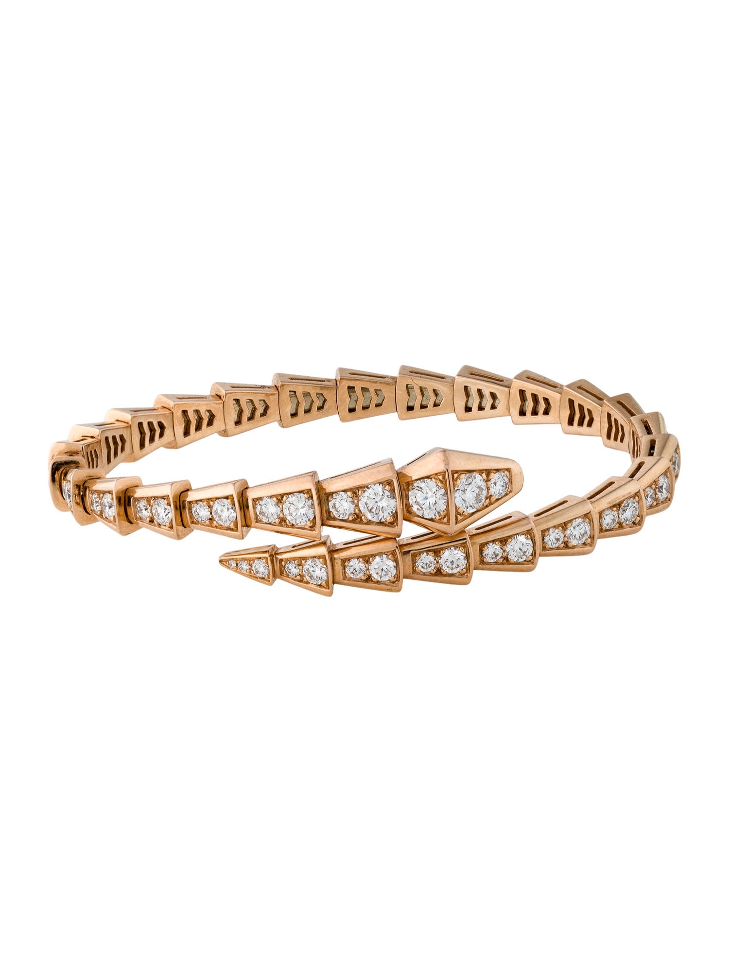 Bvlgari 18K 3.04ctw Diamond Serpenti Viper Bracelet