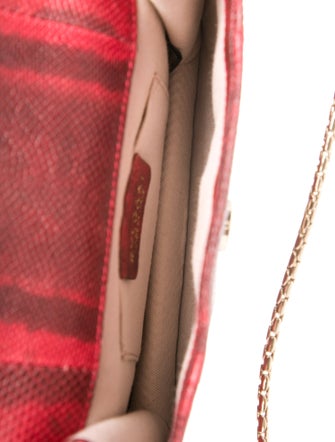 Bvlgari Snakeskin Red/Black Karung Leather Small Serpenti Forever Shoulder Bag