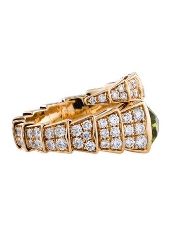 Bvlgari 18K Peridot & Diamond Serpenti Viper Ring