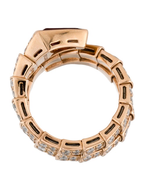 Bvlgari 18K Tourmaline & Diamond Serpenti Viper Band Ring