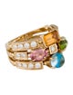 Bvlgari 18K Allegra Multi-Stone Three Row Ring