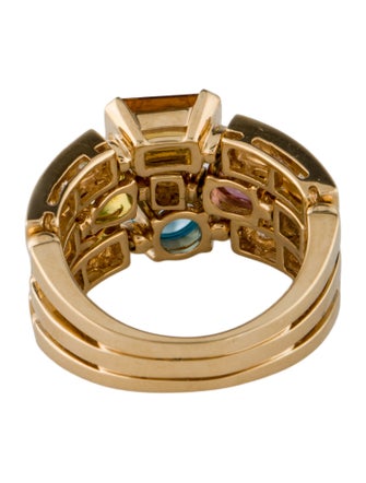 Bvlgari 18K Allegra Multi-Stone Three Row Ring