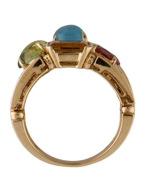 Bvlgari 18K Allegra Multi-Stone Three Row Ring