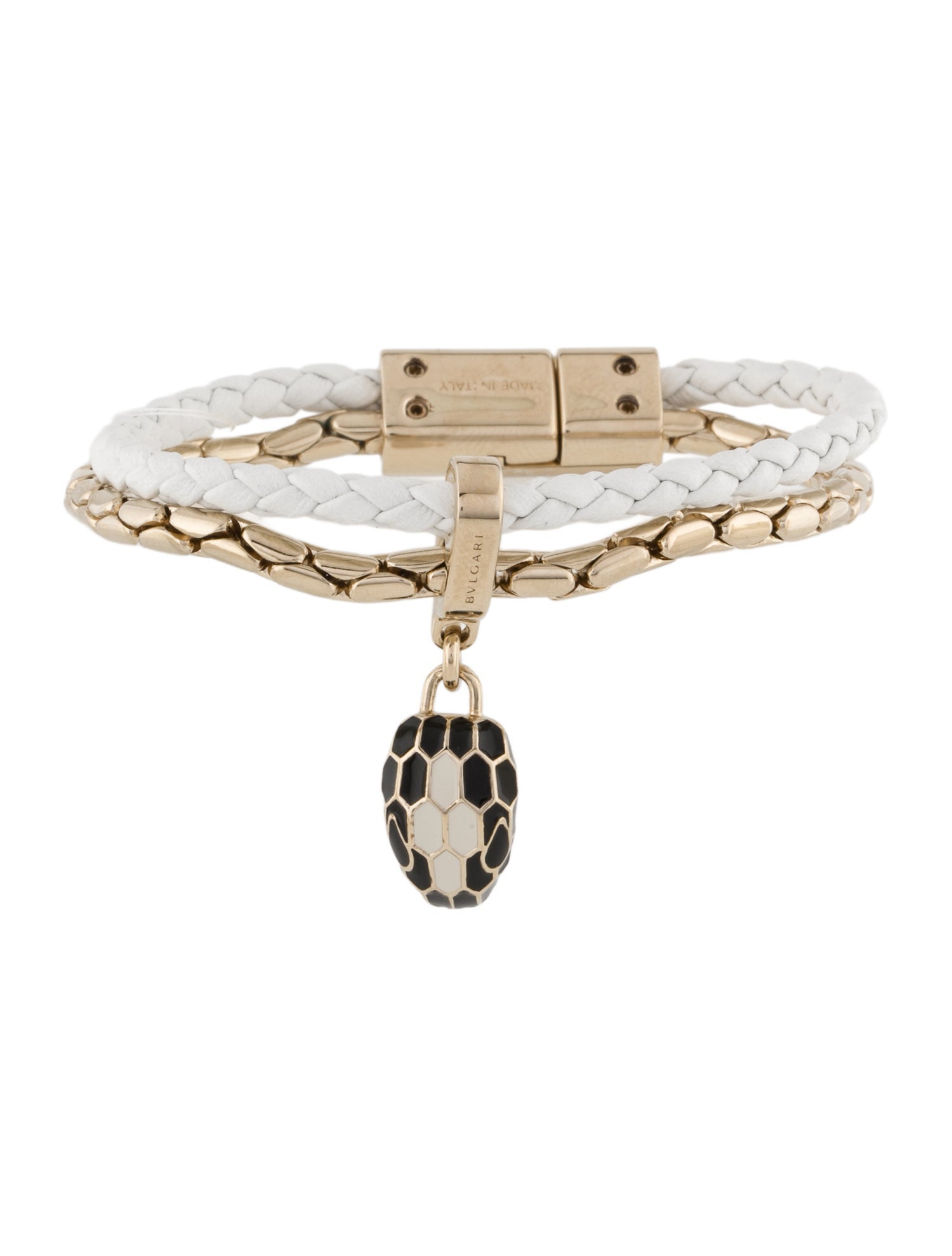 Bvlgari Enamel Leather Serpenti Forever Bracelet