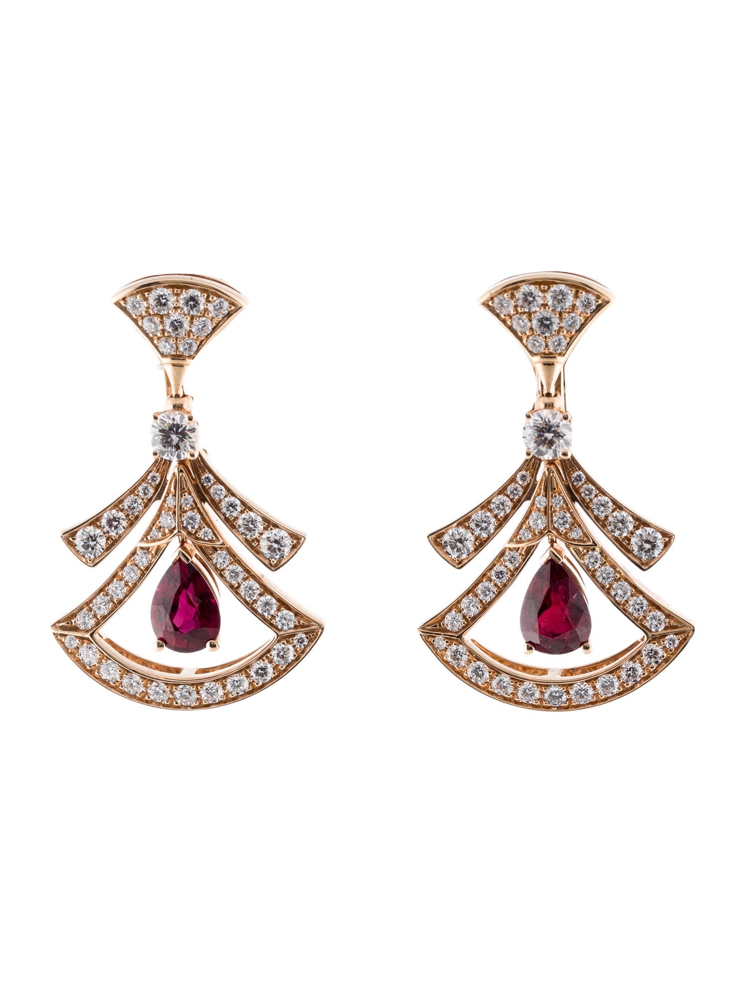 Bvlgari 18K 1.70ctw Ruby & Diamond Divas' Dream Earrings