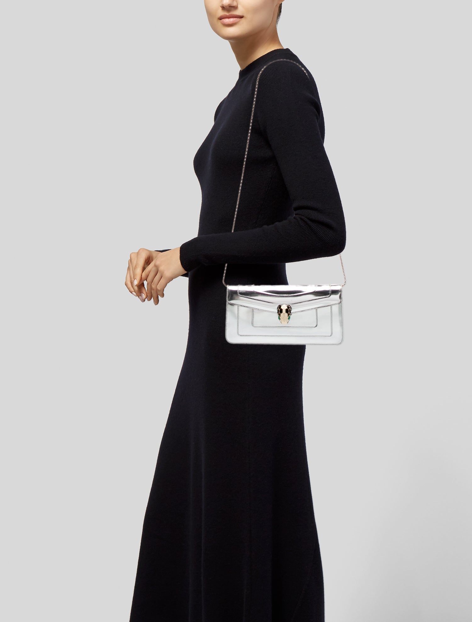 Bvlgari Leather Bulgari Serpenti Forever Shoulder Bag Brown Small