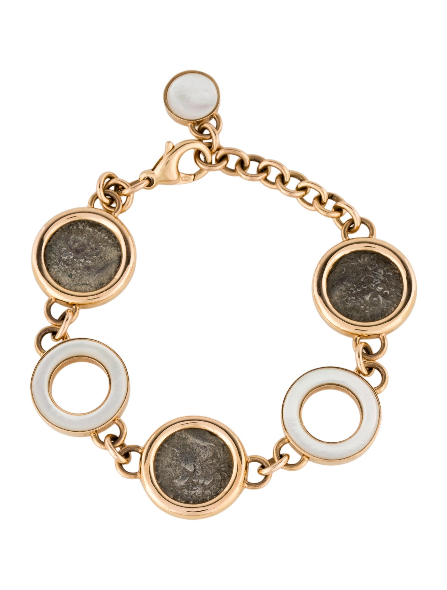 Bvlgari 18K Mother Of Pearl Monete Bracelet