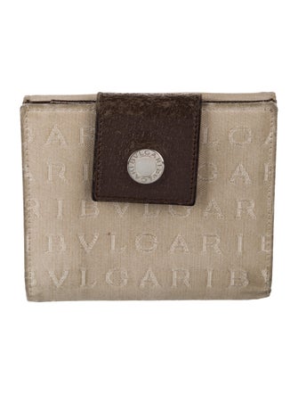 Bvlgari Leather Patterned Compact Wallet