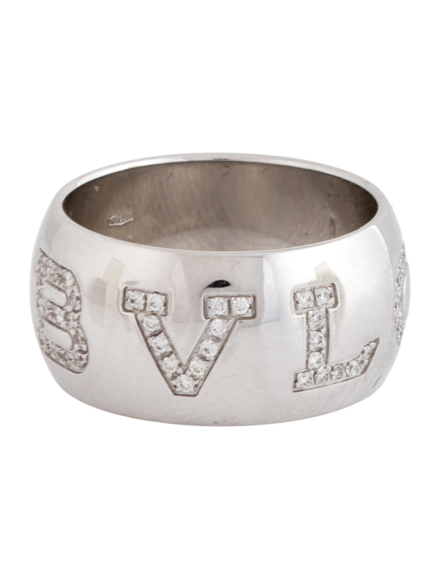 Bvlgari 18K Diamond Monologo Ring