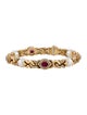Bvlgari 18K Pearl, Ruby & Diamond Link Bracelet
