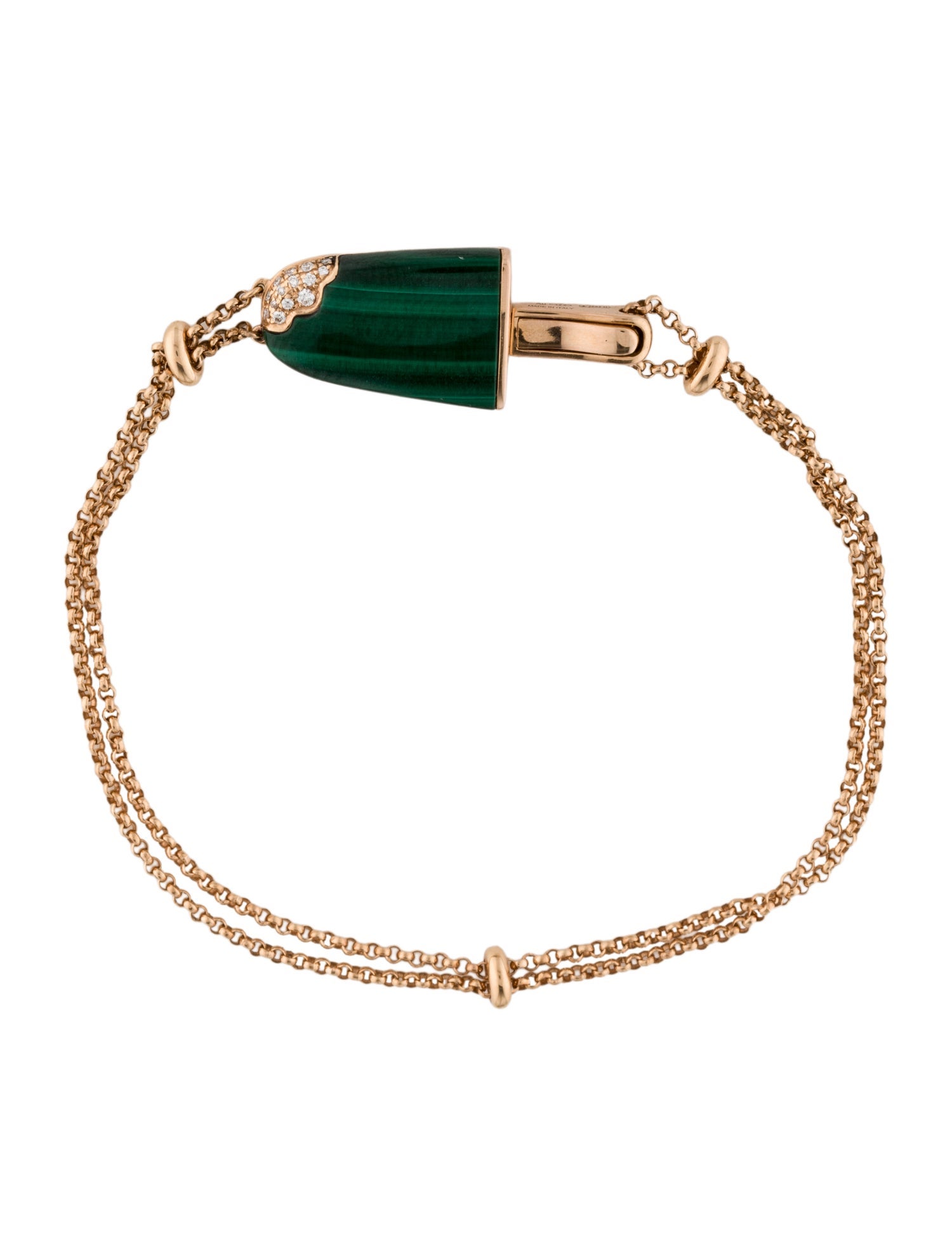 Bvlgari 18K Malachite & Diamond Gelati Bracelet
