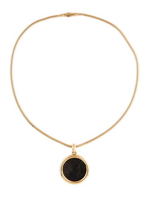 Bvlgari 18K Ancient Coin Pendant Necklace