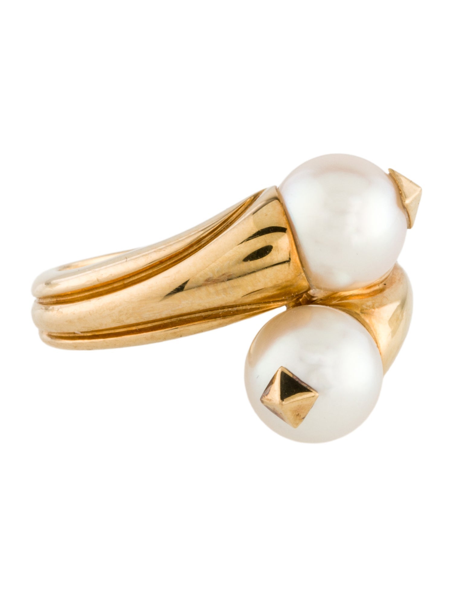 Bvlgari 18K Pearl Bypass Ring